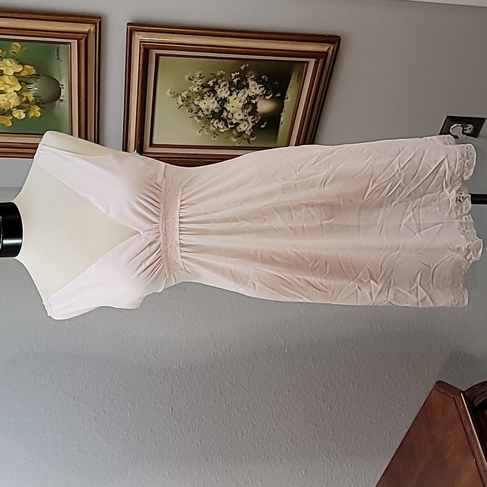 Vintage JCPENNEY nylon pink lace nightgown size small has flaws* Coquette Whimsy